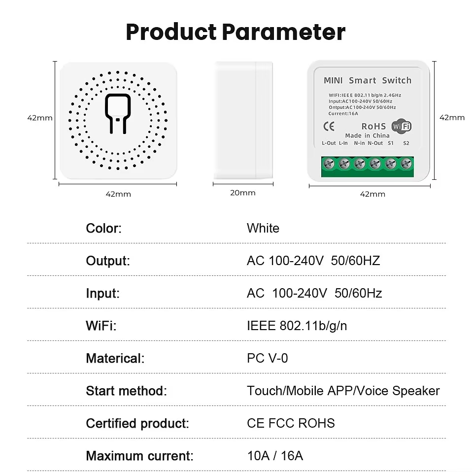 Interruptor WiFi Mini 16A com  - Home Automation Technology avaliação e preço